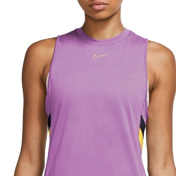 Nike Women's Dri Fit Colorblocked Stripe Training Tank Top Purple Size 2X - Picture 1 of 6